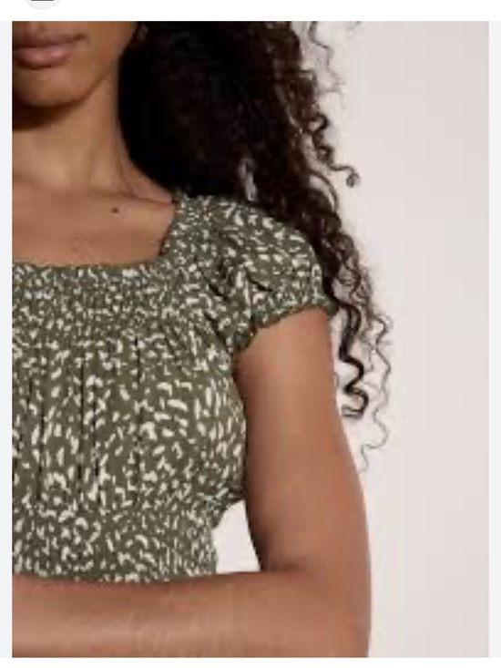 Salty Lemon Tops - Salty Lemon NWT- Khaki-tan Shirred Bodice top- on or off shoulder Sz L-Sold Out